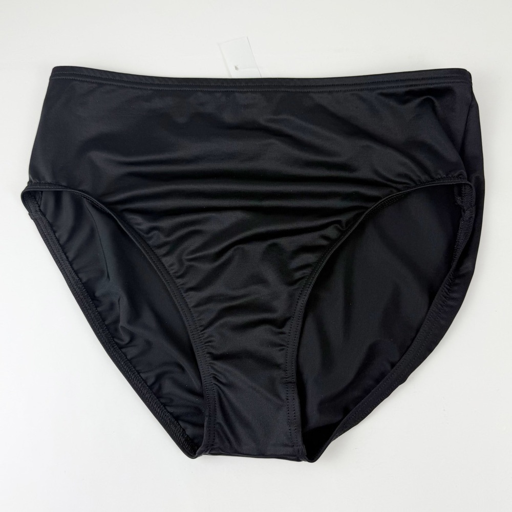 NEW Miraclesuit Bikini Bottom Womens Size 14 Black Basic Pant Swim NWOT